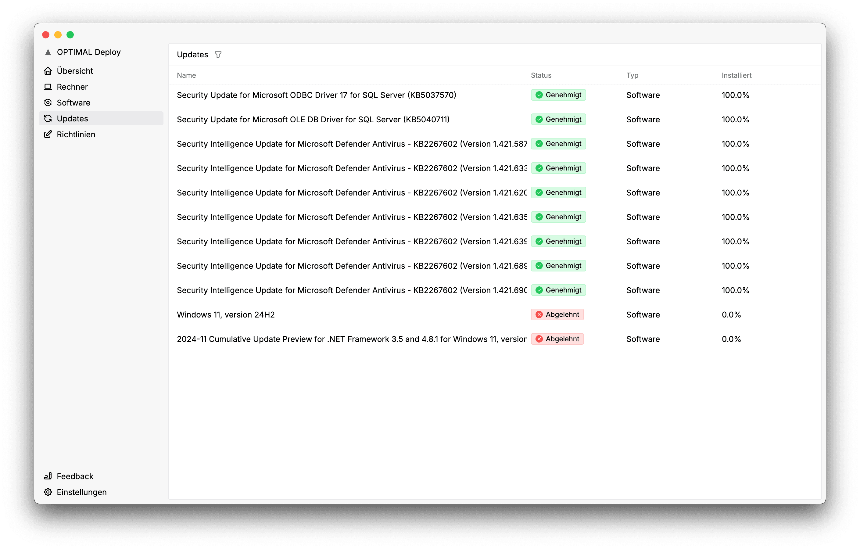 OPTIMAL Deploy Konsole